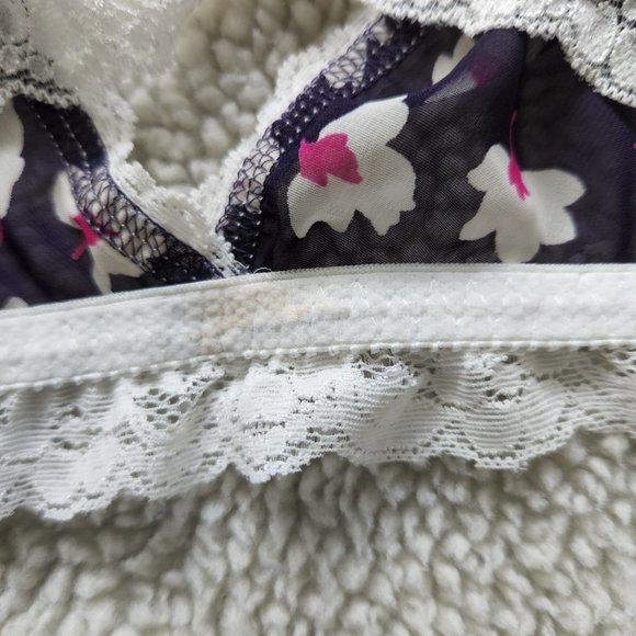 Hanky Panky Purple Flowery Sheer Mesh Bralette - Picture 8 of 8